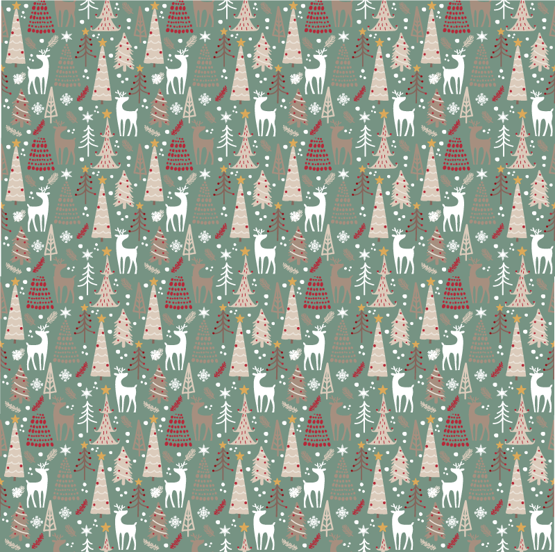 Tapis vinyle noël motif forêt de noël - TenStickers