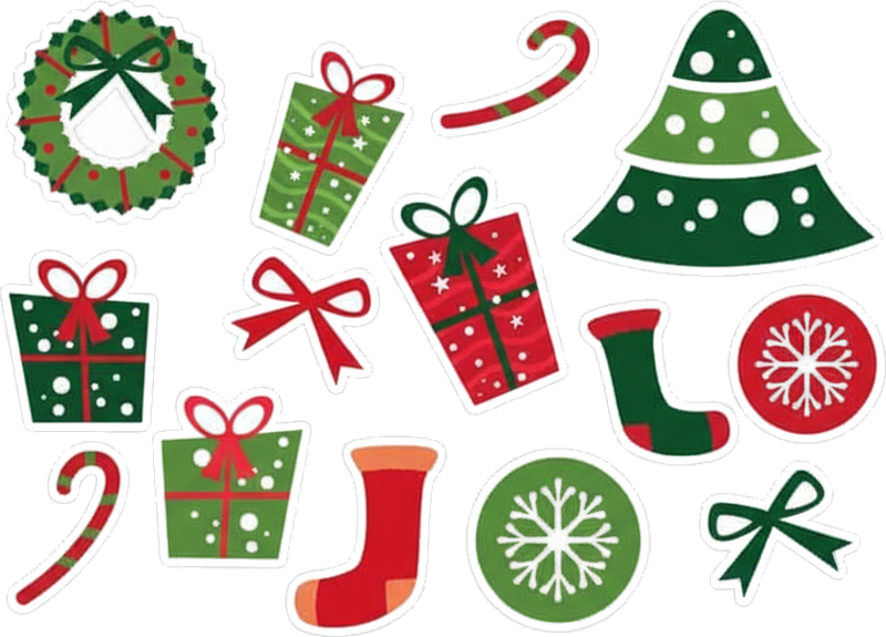 Tapis vinyle noël Éléments classiques de noël - TenStickers
