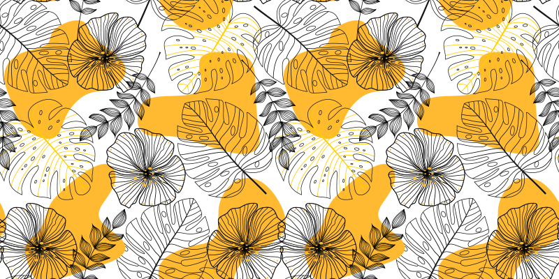 Tapis vinyle fleurs et plantes design floral kallax - TenStickers