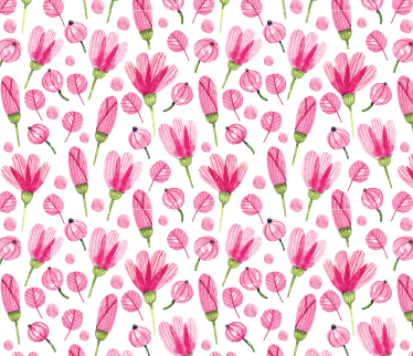Tapis vinyle fleurs et plantes aquarelle rose - TenStickers