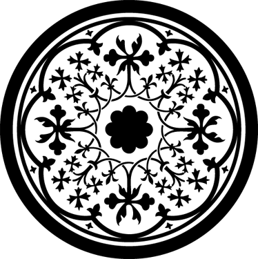 Tapis vinyle fleurs et plantes rosace gothique - TenStickers