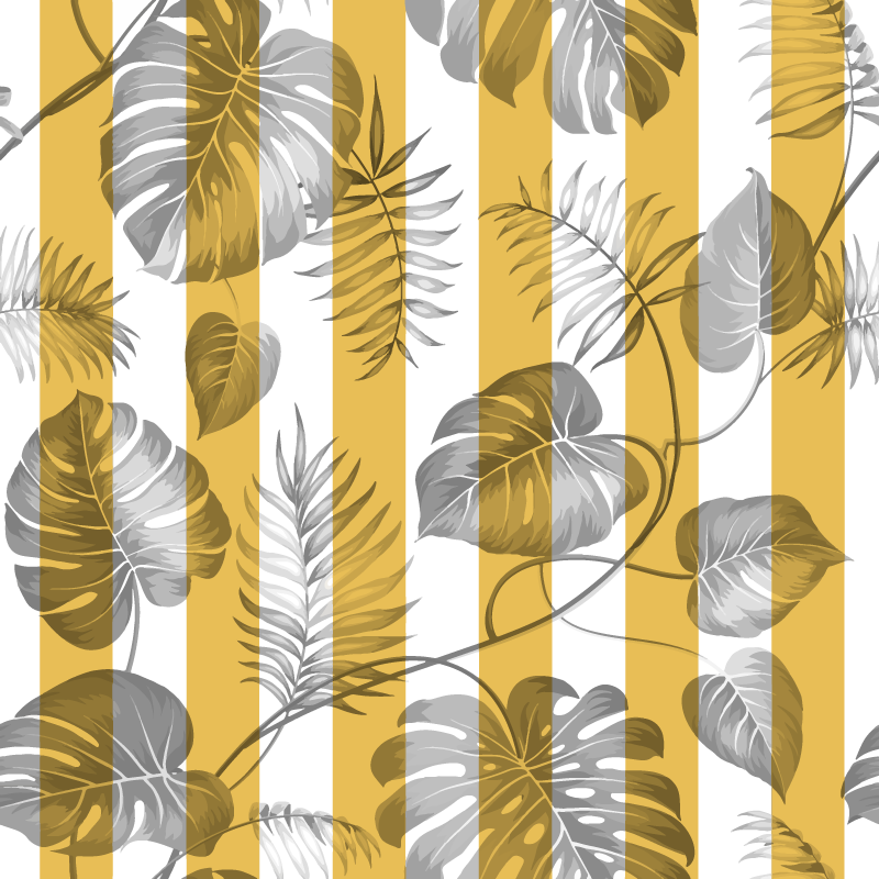 Tapis vinyle fleurs et plantes pour porte coulissante - TenStickers