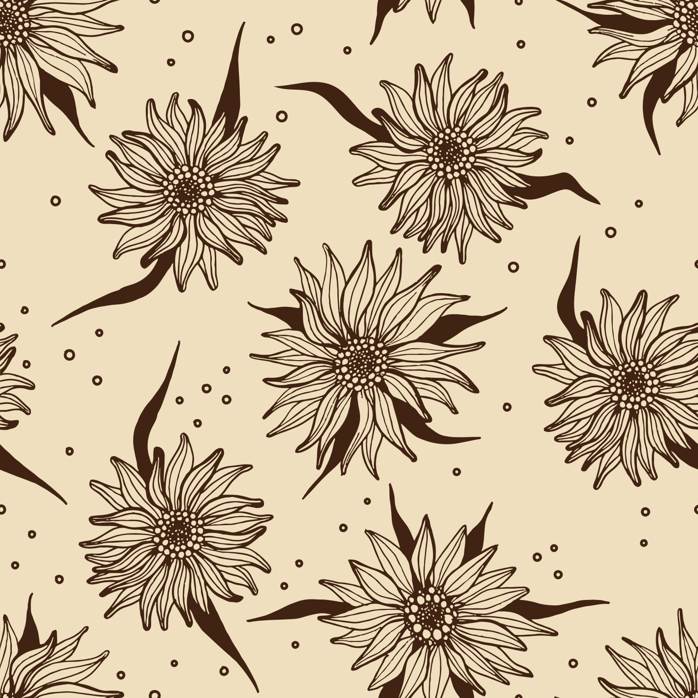 Tapis vinyle fleurs et plantes tournesol ancien - TenStickers