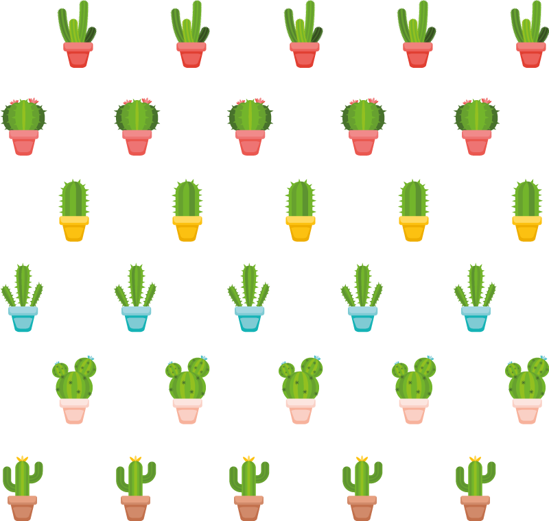 Tapis vinyle fleurs et plantes motif cactus - TenStickers