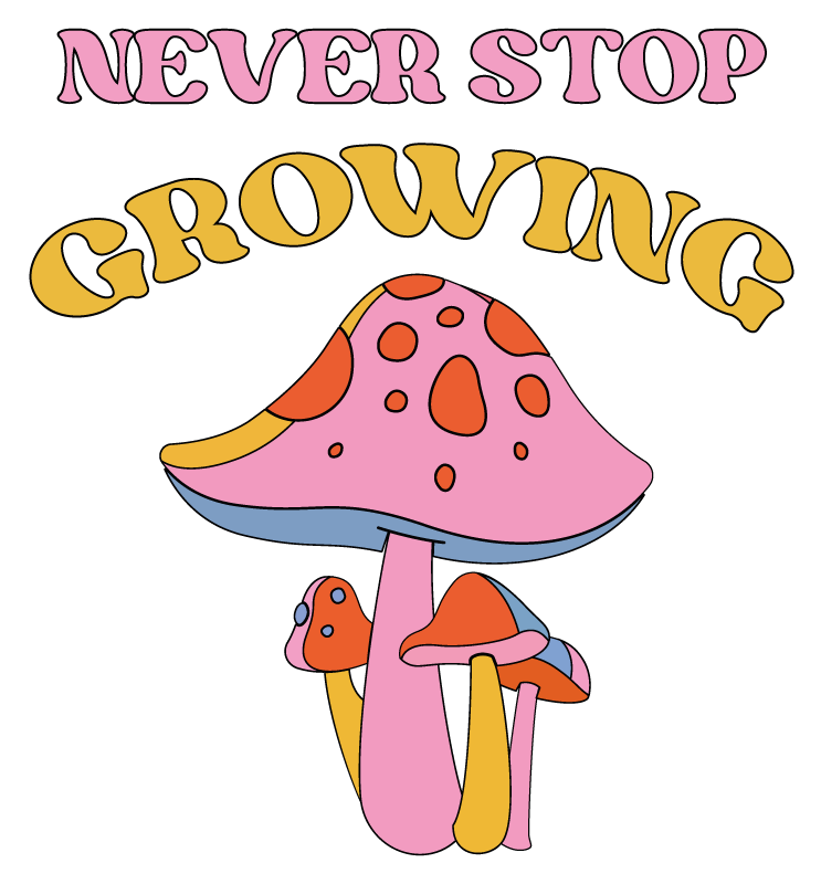 Tapis vinyle fleurs et plantes champignons ludiques - TenStickers