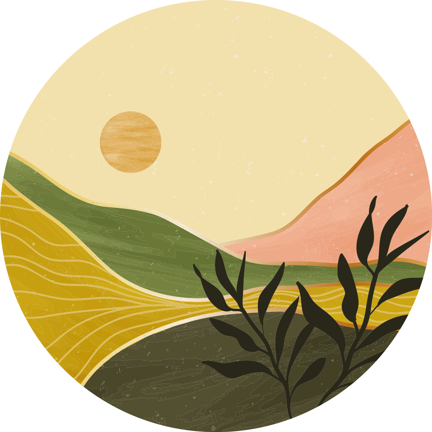Tapis vinyle fleurs et plantes paysage serein - TenStickers