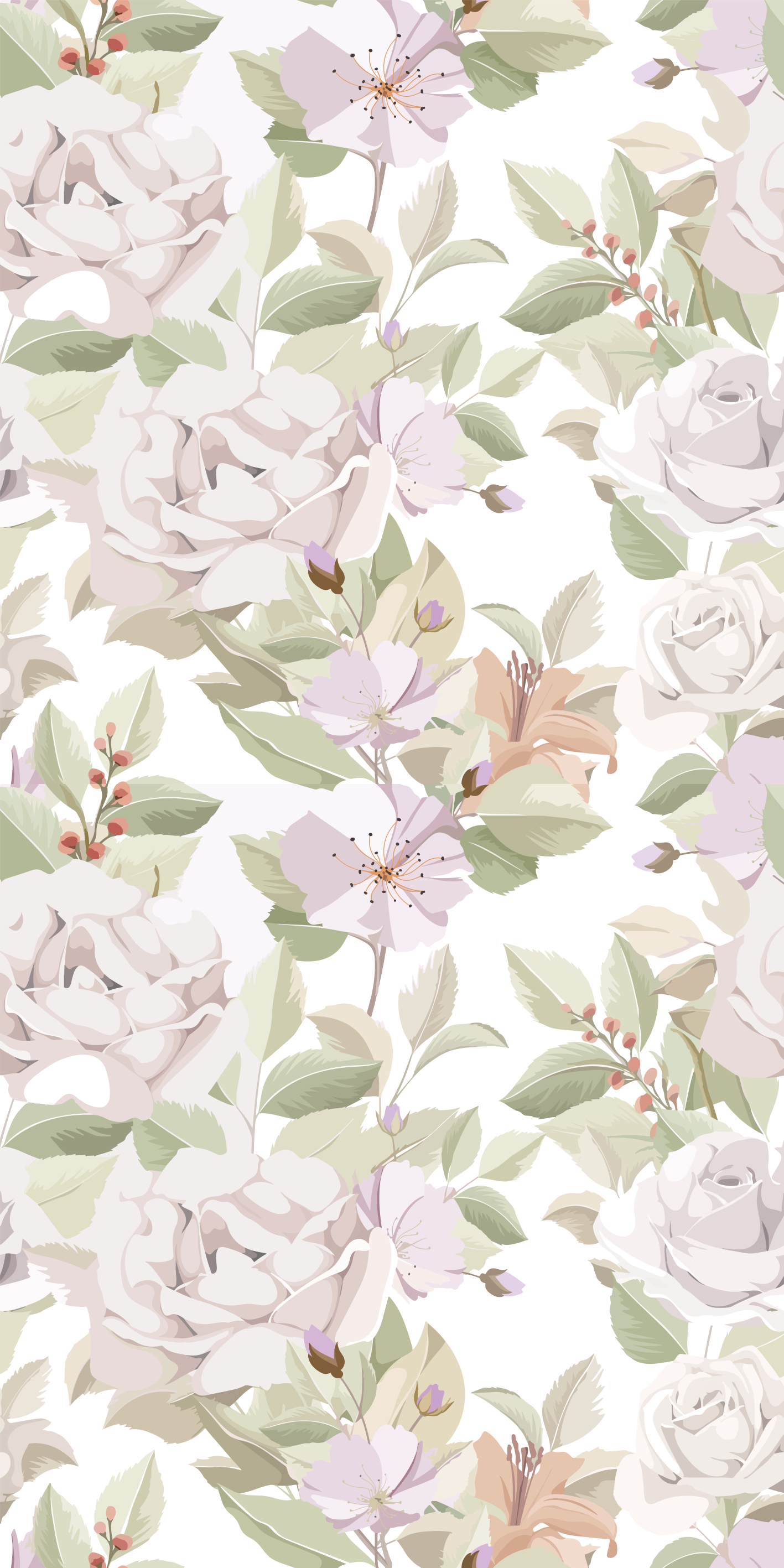 Tapis vinyle fleurs et plantes motif floral élégant - TenStickers