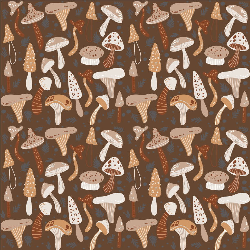 Tapis vinyle fleurs et plantes champignons forestiers - TenStickers