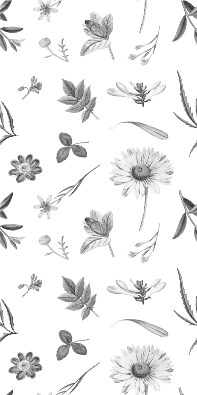 Tapis vinyle fleurs et plantes fleurs grises printemps - TenStickers