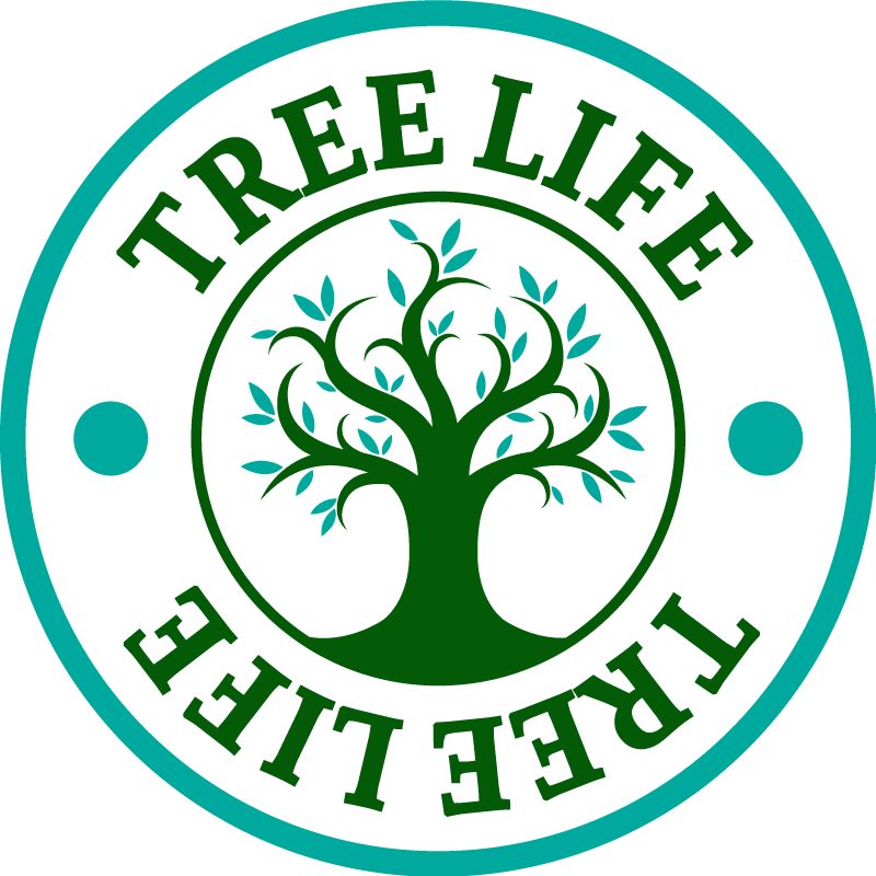 Tapis vinyle fleurs et plantes logo arbre de vie vert - TenStickers