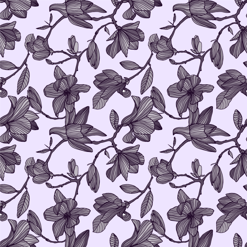 Tapis vinyle fleurs et plantes design de magnolia mignon - TenStickers
