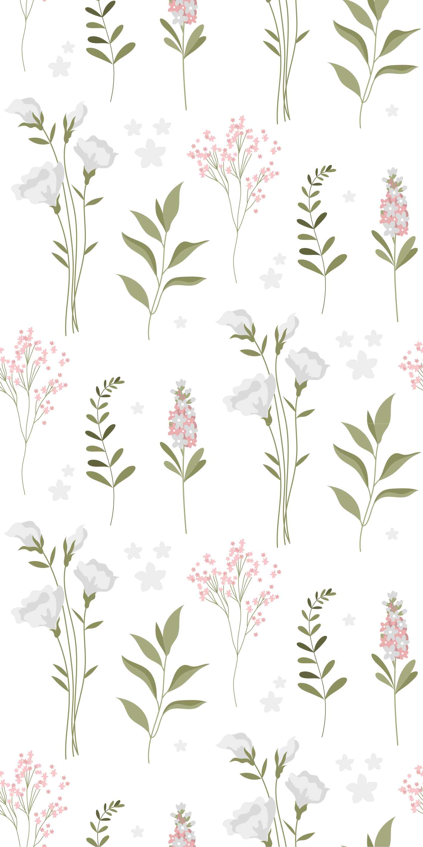 Tapis vinyle fleurs et plantes motif de fleurs minimaliste - TenStickers