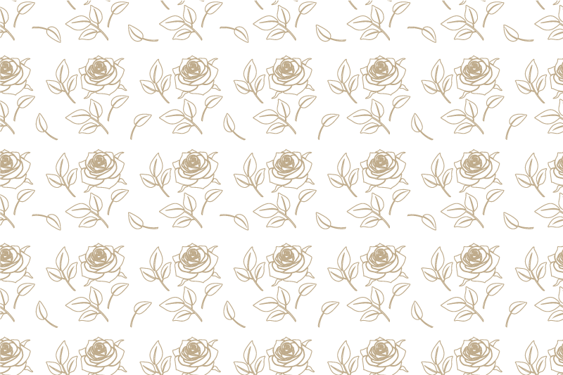 Tapis vinyle fleurs et plantes motif rose beige - TenStickers