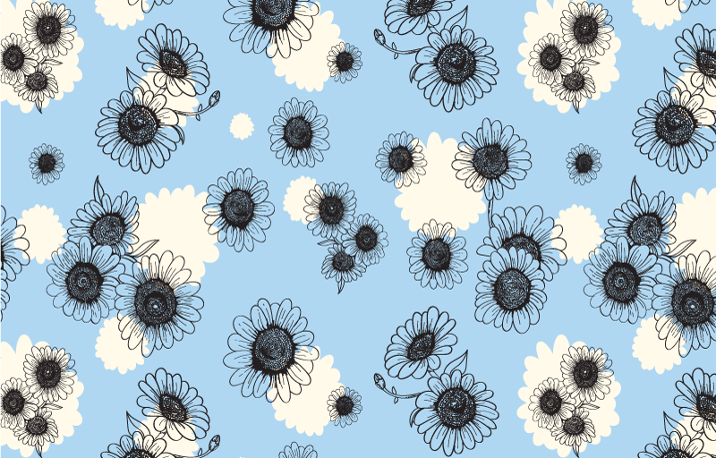 Tapis vinyle fleurs et plantes motif marguerites moderne - TenStickers