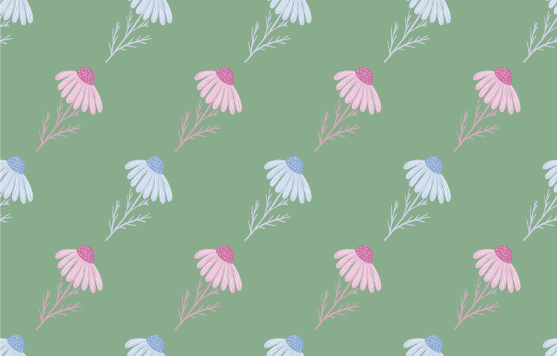 Tapis vinyle fleurs et plantes motif de marguerites - TenStickers