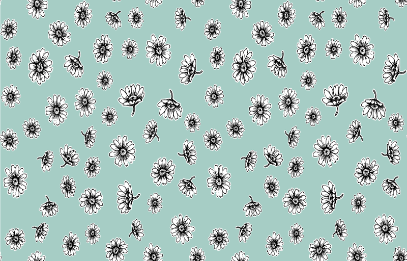 Tapis vinyle fleurs et plantes motif chamomille blanche - TenStickers