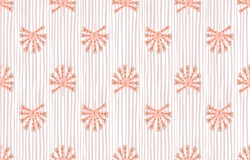 Tapis vinyle fleurs et plantes fleurs pastel géométriques - TenStickers