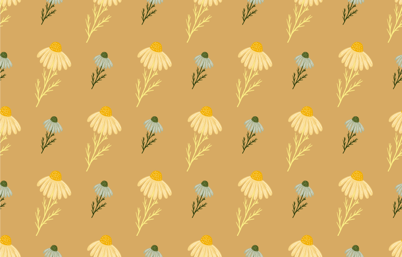 Tapis vinyle fleurs et plantes motif de fleurs de camomille - TenStickers