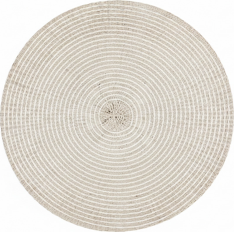 Tapis vinyle minimaliste spirale tissée crème circulaire - TenStickers