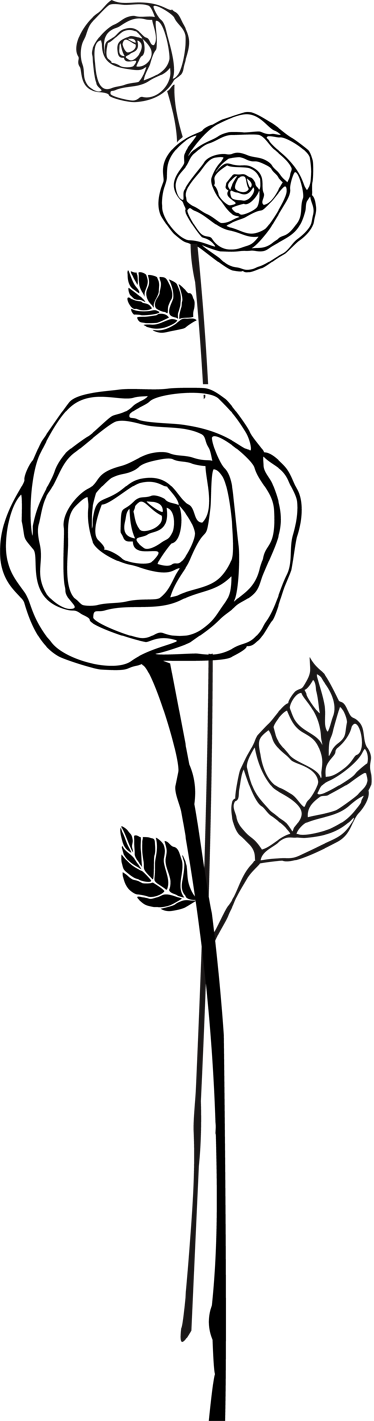 Tapis vinyle cuisine roses noires et blanches - TenStickers
