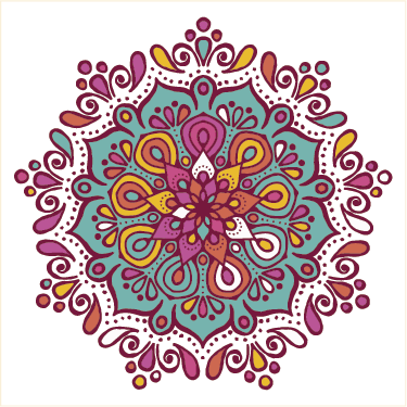 Tapis vinyle cuisine mandala coloré en carreaux - TenStickers