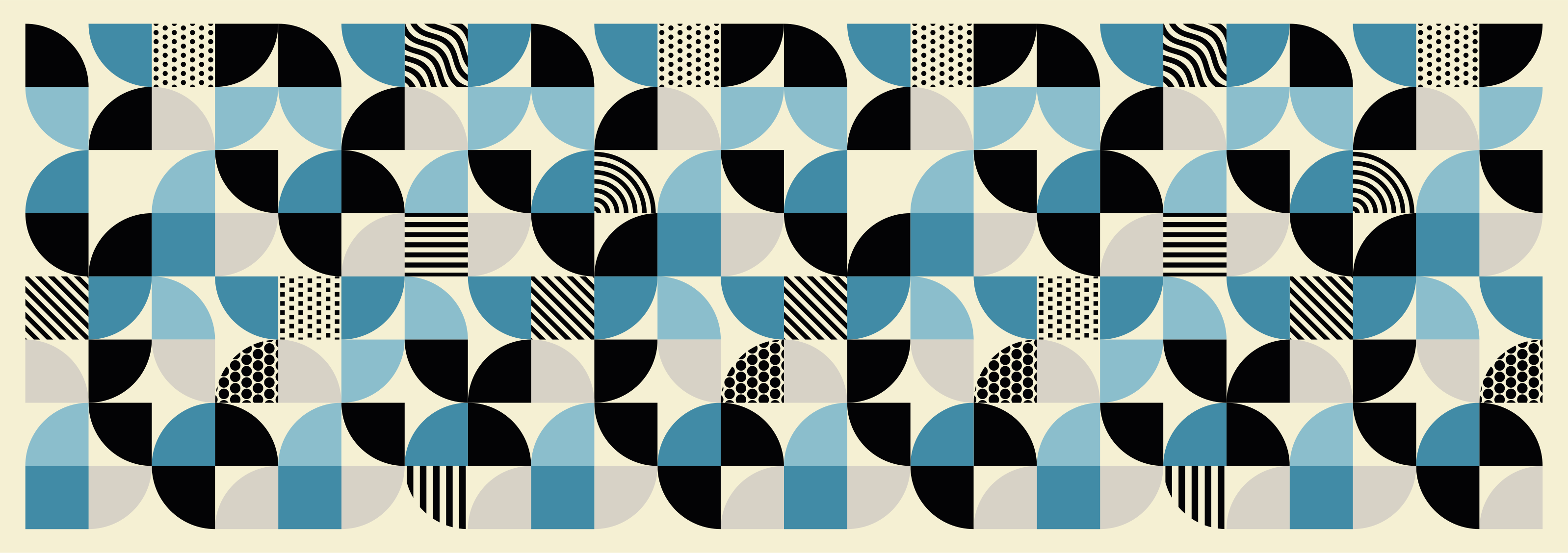 Tapis vinyle salle a manger motif bauhaus bleu rétro - TenStickers
