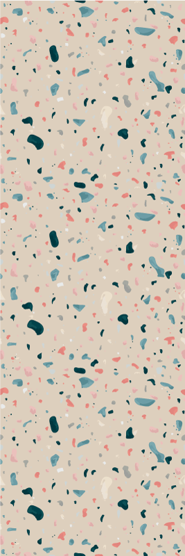 Tapis vinyle cuisine motif terrazzo peint à la main - TenStickers