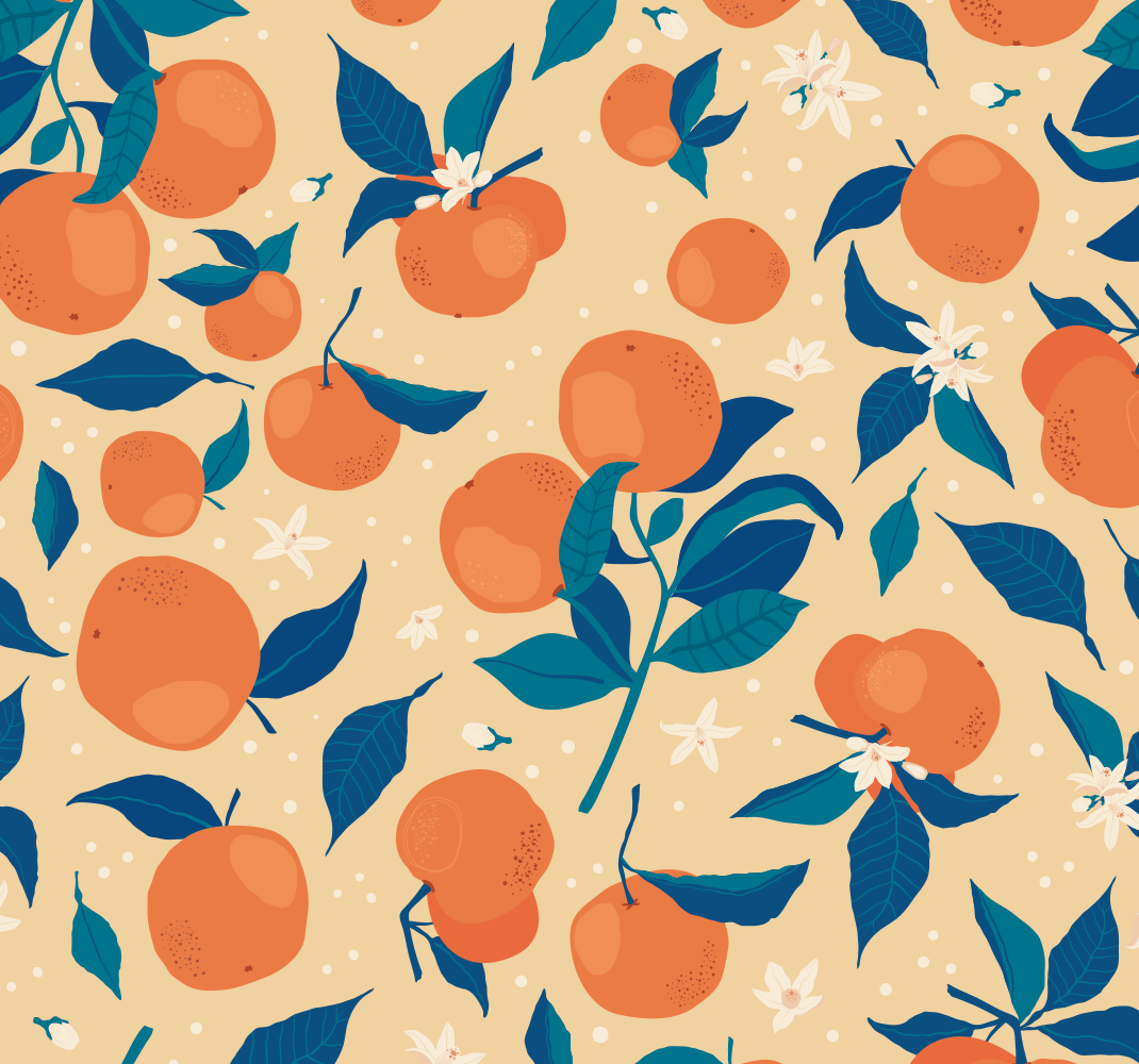 Tapis vinyle cuisine motif fruits oranges - TenStickers