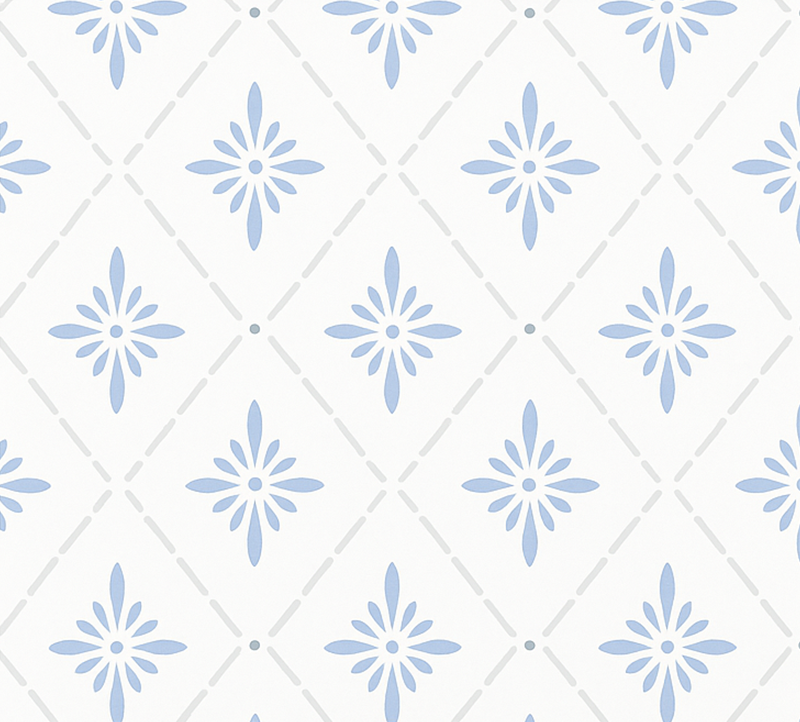 Tapis vinyle cuisine carreaux losanges bleus - TenStickers
