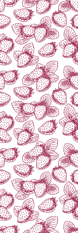 Tapis vinyle cuisine motif fraises mignon et sans couture - TenStickers
