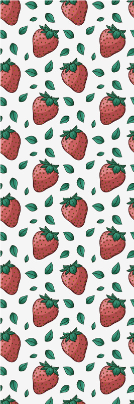 Tapis vinyle cuisine fraises juteuses feuilles vertes - TenStickers