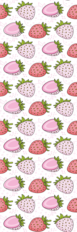 Tapis vinyle cuisine fraises roses et rouges sans couture - TenStickers