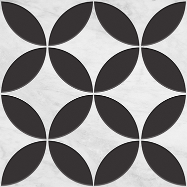 Tapis vinyle salle de bain carreaux floraux hydrauliques - TenStickers