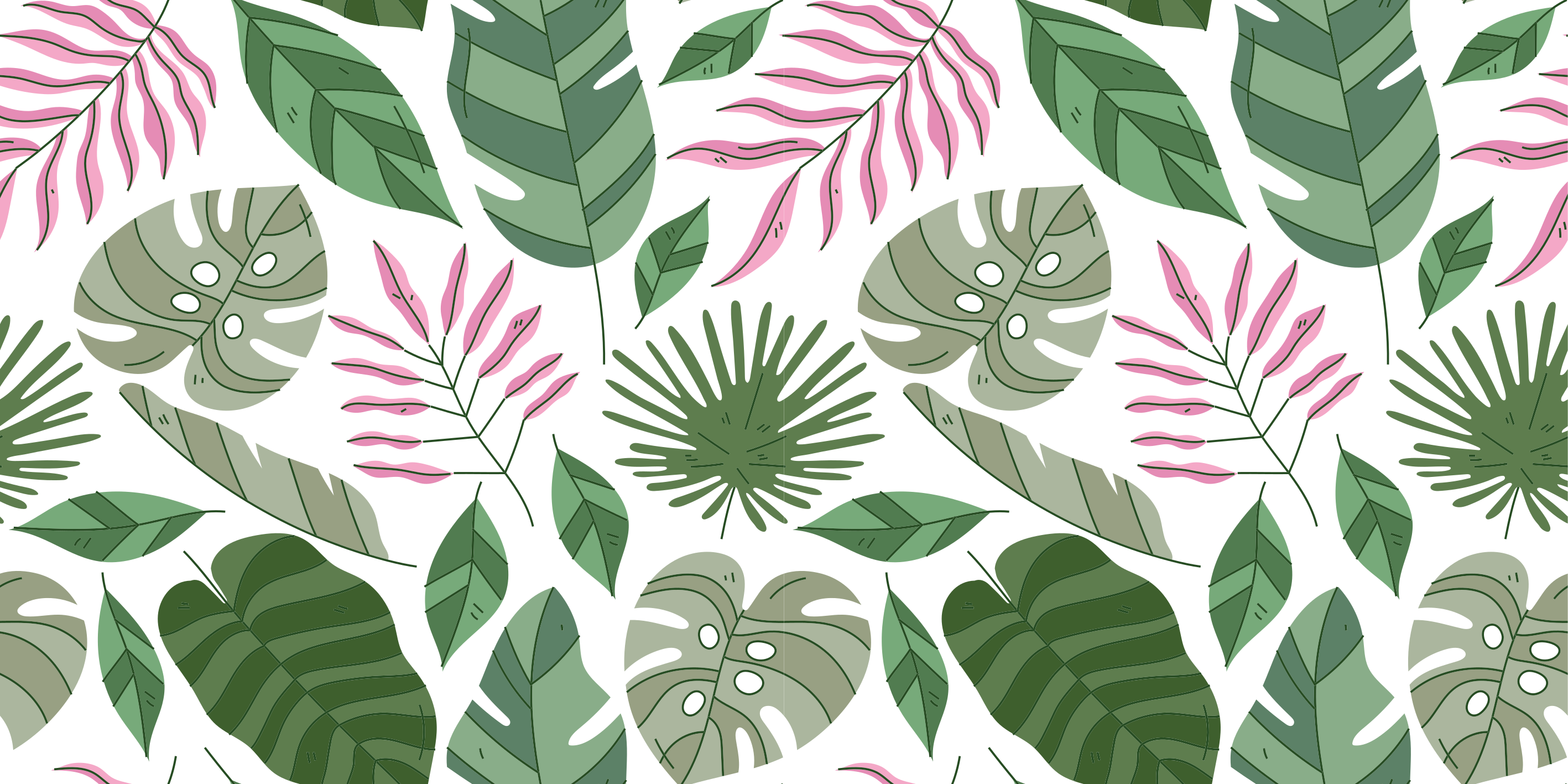 Tapis vinyle fleurs et plantes jardin tropical minimaliste - TenStickers
