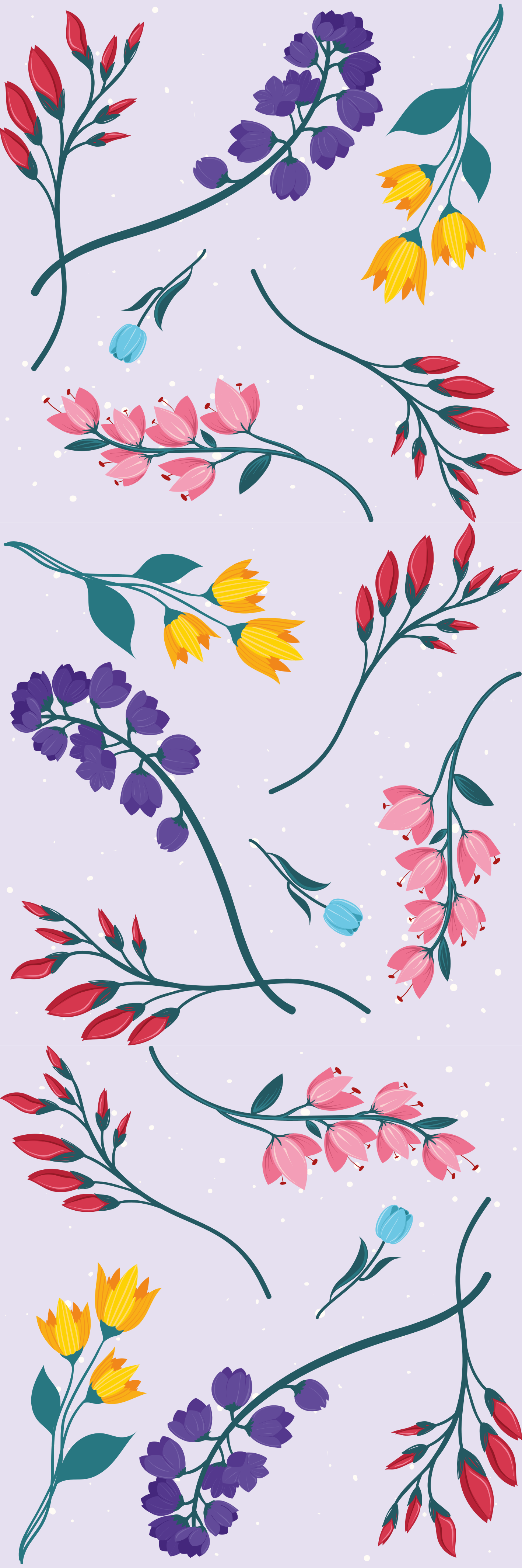 Tapis vinyle fleurs et plantes minimalistes - TenStickers