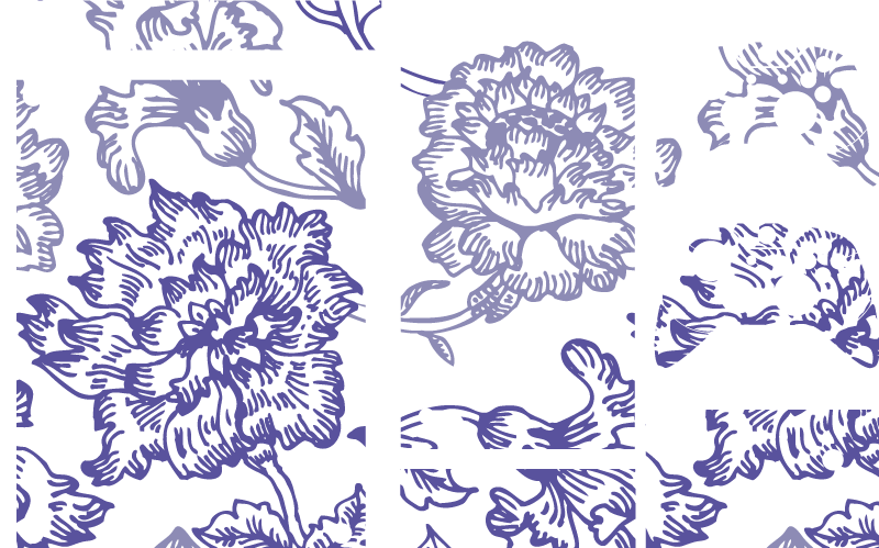 Tapis vinyle fleurs et plantes motif floral violet doux - TenStickers