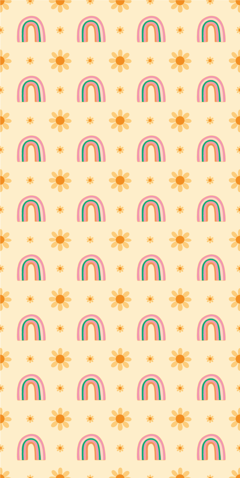 Tapis vinyle fleurs et plantes arc-en-ciel et fleurs - TenStickers