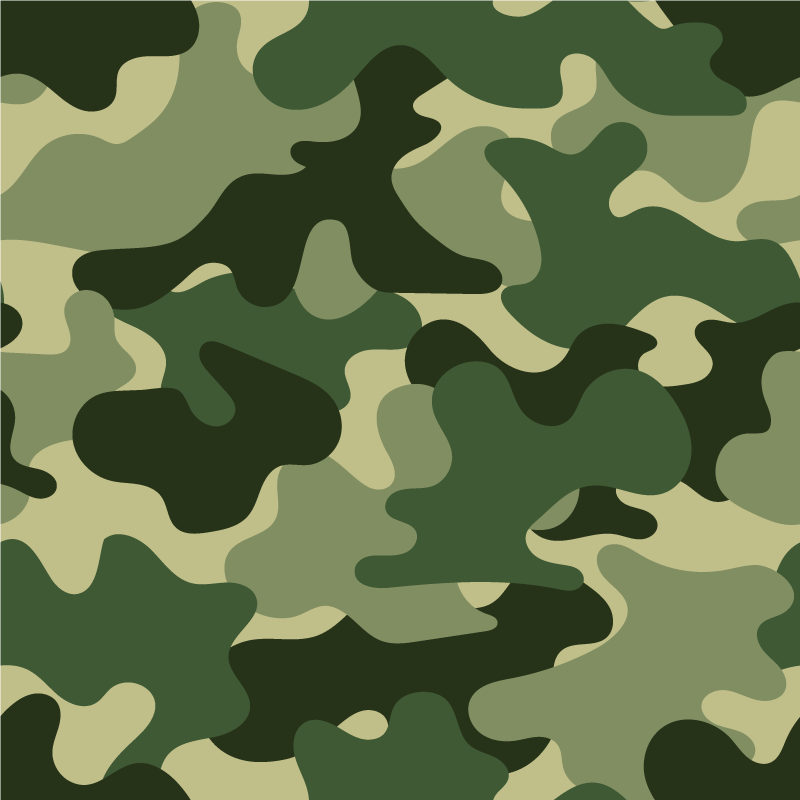 Tapis vinyle fleurs et plantes motif camouflage - TenStickers