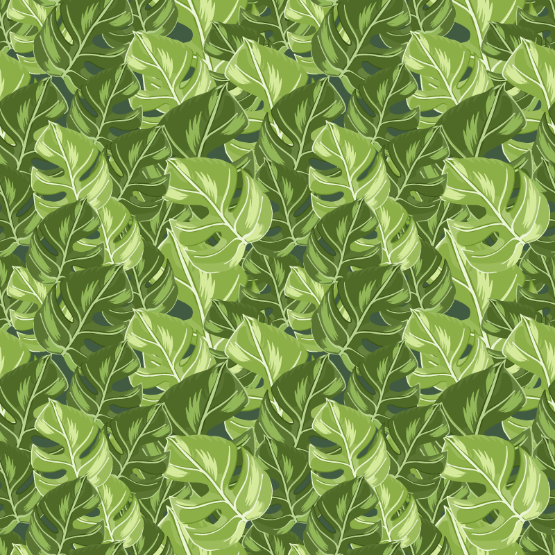 Tapis vinyle fleurs et plantes motifs feuillus - TenStickers