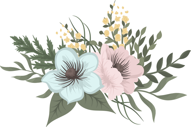 Tapis vinyle fleurs et plantes arrangement botanique - TenStickers
