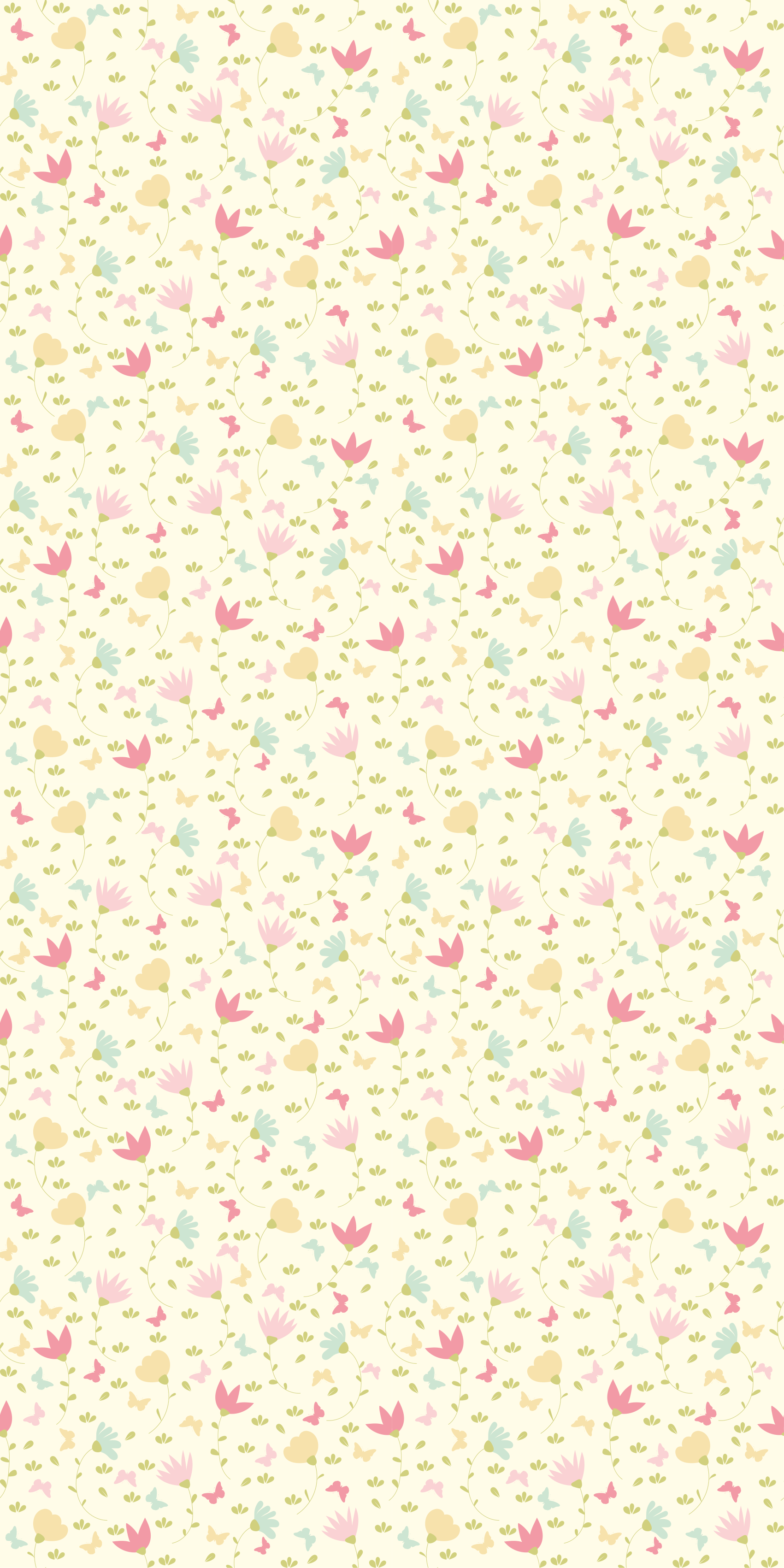 Tapis vinyle chambre fleurs et papillons - TenStickers