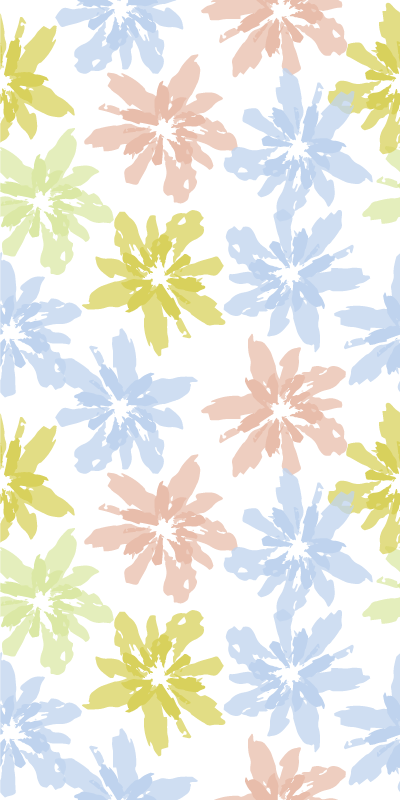 Tapis vinyle chambre autocollant vitrail floral - TenStickers