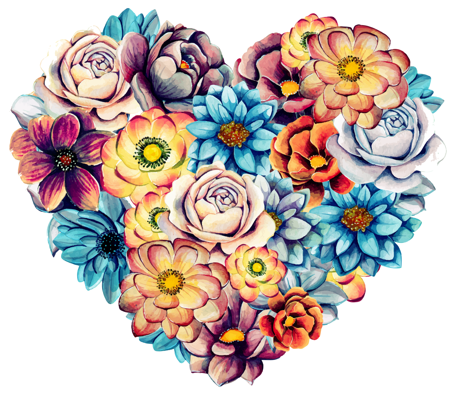 Tapis vinyle chambre arrangement floral en cœur - TenStickers