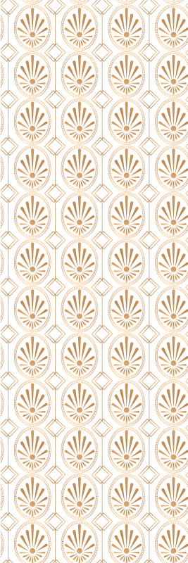 Tapis vinyle géométrique motif déco art moderne blanc et or - TenStickers