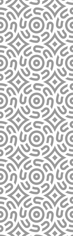 Tapis vinyle géométrique motif géométrique blanc cercles - TenStickers