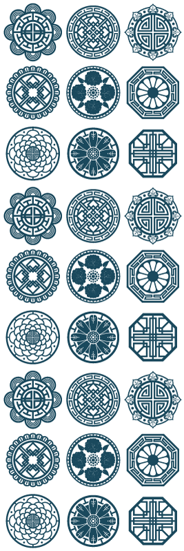 Tapis vinyle géométrique formes coréennes - TenStickers
