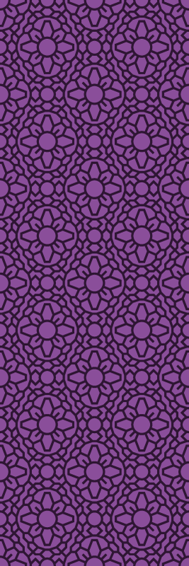 Tapis vinyle géométrique fleurs violettes en cercle - TenStickers