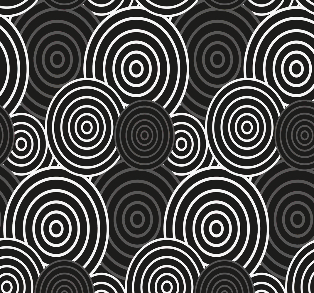 Tapis vinyle géométrique cercle noir avec fond - TenStickers
