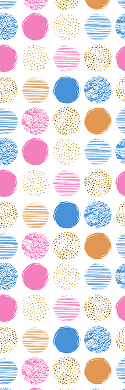 Tapis vinyle géométrique à motifs de points colorés - TenStickers