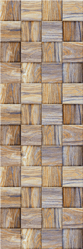 Tapis vinyle géométrique imitation mosaïque bois années 80 - TenStickers